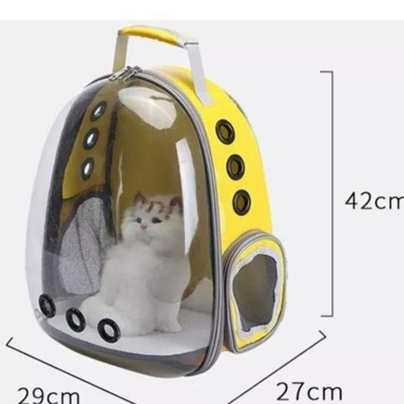 Mochila Pet Transporte Cães Gato Visão Amarela