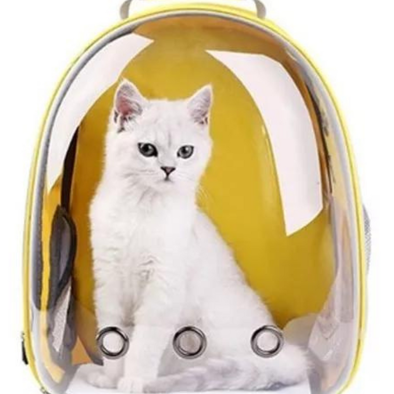 Mochila Pet Transporte Cães Gato Visão Amarela