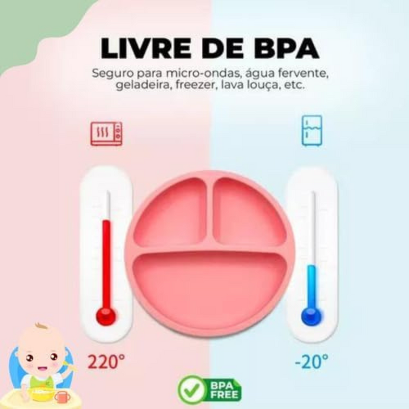 Kit Introdução Alimentar Bebê Utensílios de Silicone 8 Pçs B