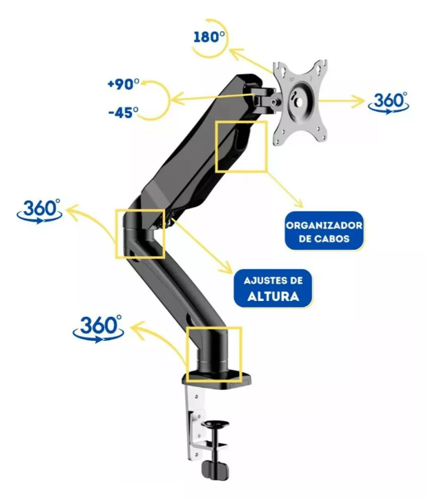 Suporte Articulado Para Monitor , Telas BMG-25