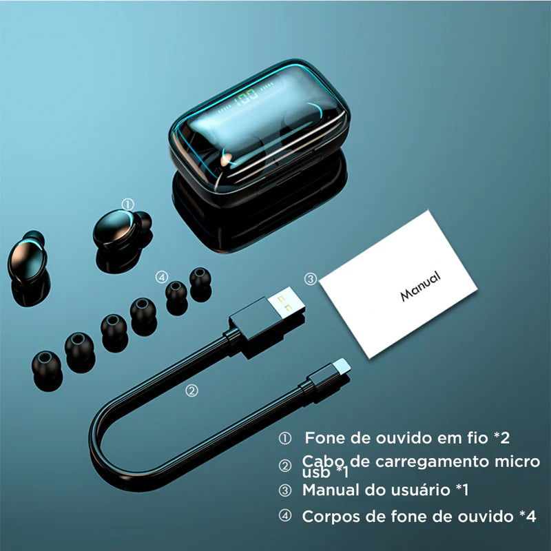 FONE SEM FIO ALTO DISCRETO POTENTE POWERBANK