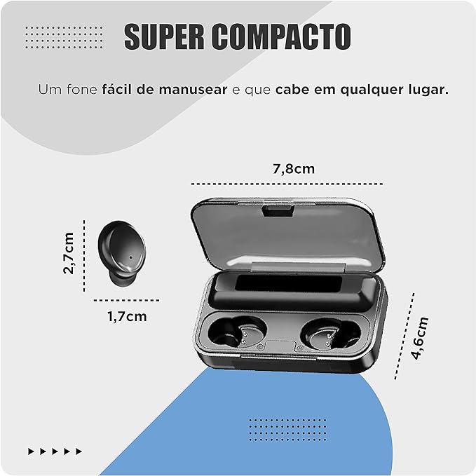 FONE SEM FIO ALTO DISCRETO POTENTE POWERBANK