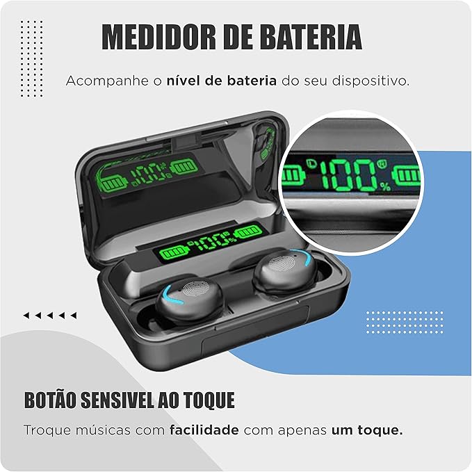 FONE SEM FIO ALTO DISCRETO POTENTE POWERBANK