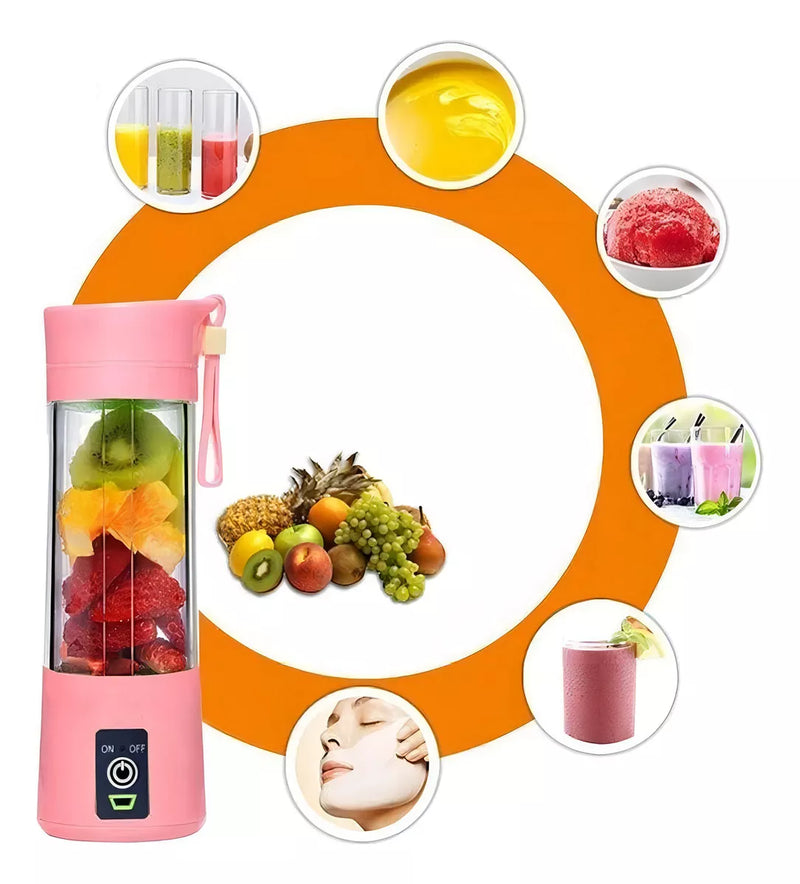 Mini Liquidificador Portátil Suco Shake Take Juice Cup 6 Lâminas + Cabo USB