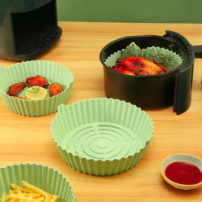 FORMA DE SILICONE PRA FRITADEIRA AIR FRY MICRO-ONDAS COM ALÇ