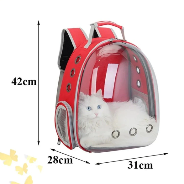 Mochila Pet Transporte Cães Gato Visão Vermelha