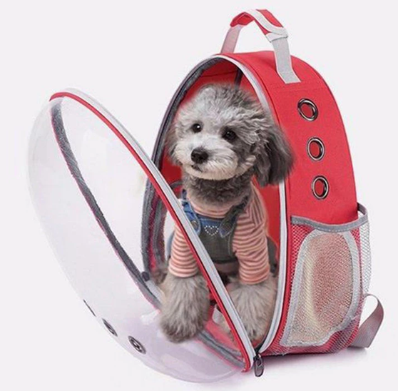 Mochila Pet Transporte Cães Gato Visão Vermelha