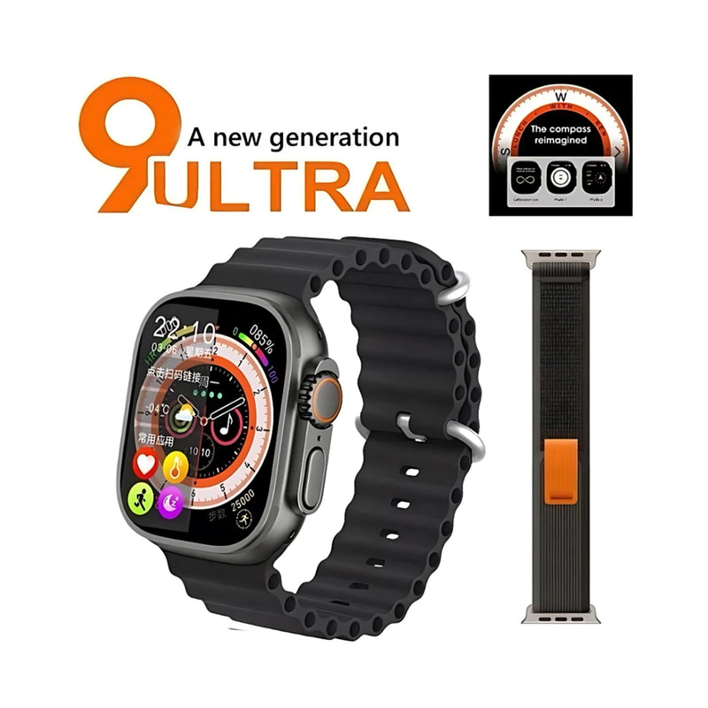 Relógio Smartwatch Ultra 9 2024 Tradeno Watch 9 Ultra2 Max 2 Pulseiras Bluetooth GPS