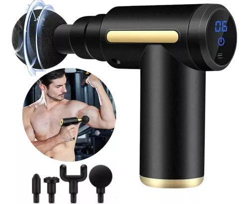 MASSAGEADOR PISTOLA MASSAGE GUN 4 PONTEIRAS MUSCULAR PROFISSIONAL 6 VELOCIDADES ELETRICA E RECARREGAVEL