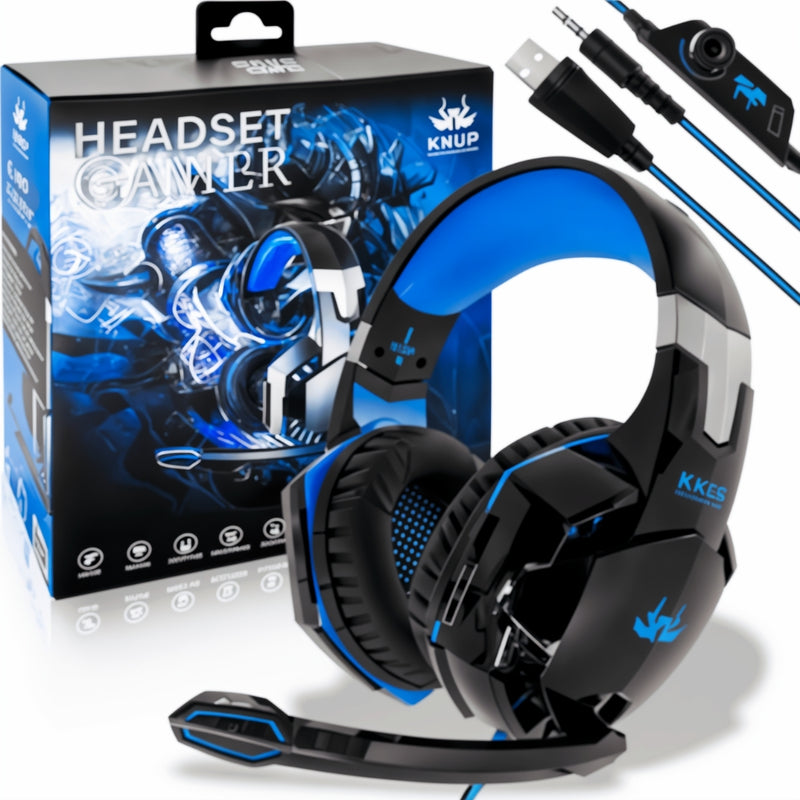 Headset Gamer Led com Microfone Kp-455a