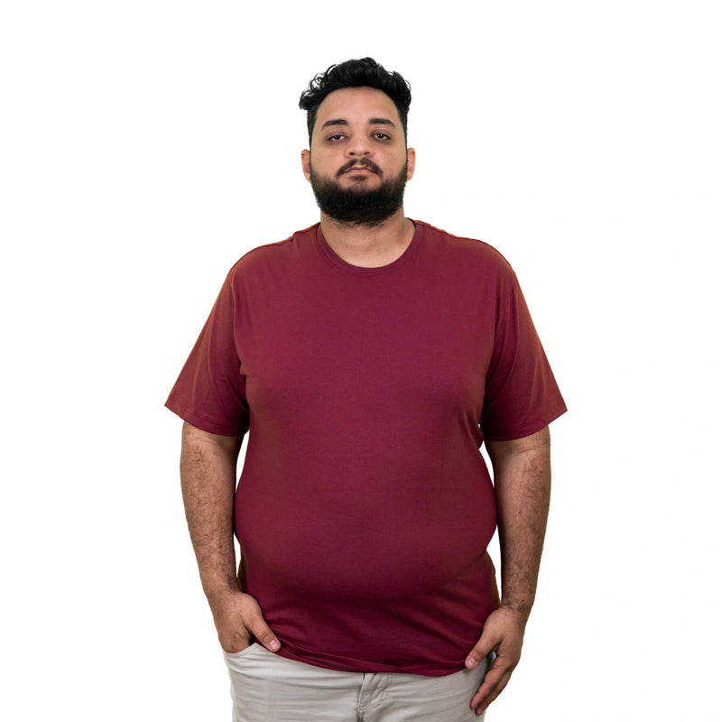 Kit 2 Camisas Plus Size Masculina Lisa Algodão Premium