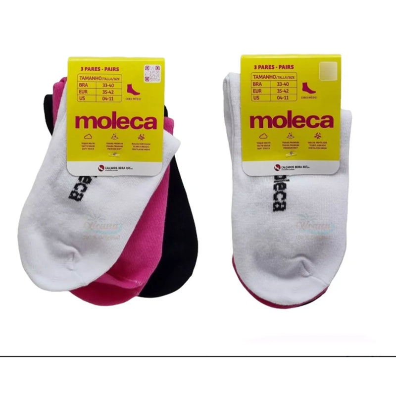 Kit com 3 Pares de Meia Moleca - Conforto, Estilo e Praticidade para o Seu Dia a Dia