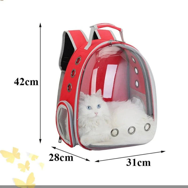 Mochila Pet Transporte Cães Gato Visão Vermelha