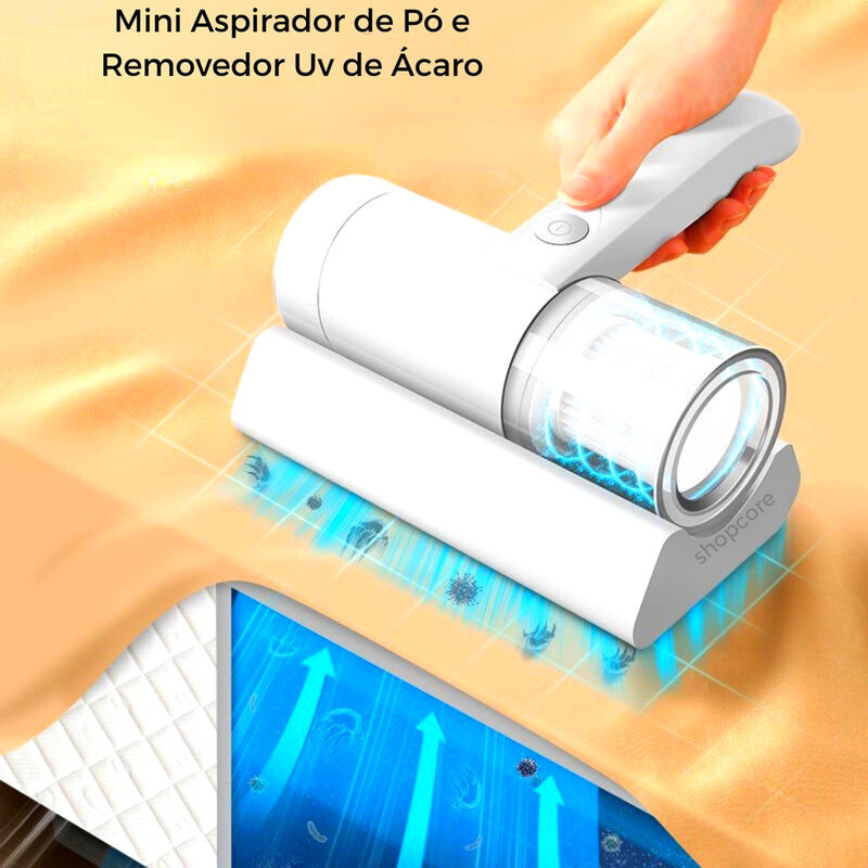 ASPIRADOR PORTÁTIL ANTI ÁCARO SEM FIO COM LUZ UV